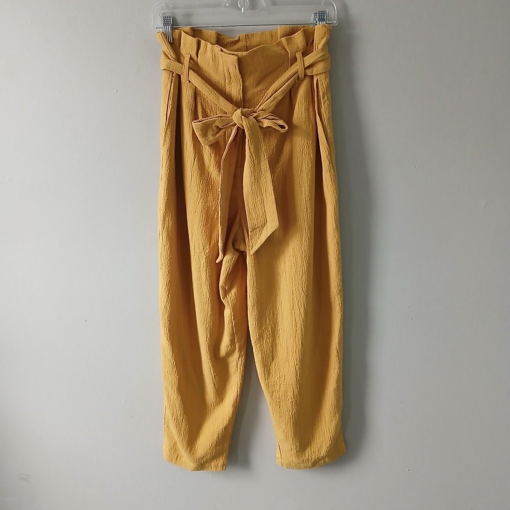 Lost + Wander Anthropologie Women's Size Medium Belted Pants Gold Yellow NWT!!! - Picture 1 of 16